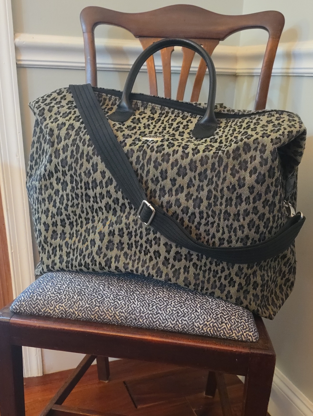 Diane Von Furstenberg Leopard-Print Weekender Bag - Black & Olive